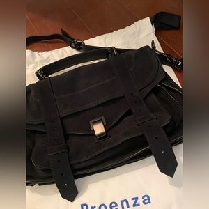 Proenza Schouler PS1 Suede Medium Bag in Black
